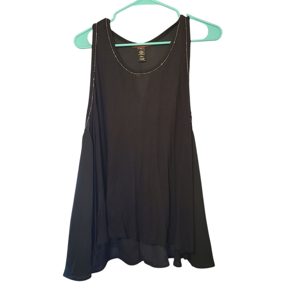 BKE Red Womens Black Flowing Tank Top With Rinstone Embellishments Size Xlarge - Picture 4 of 8